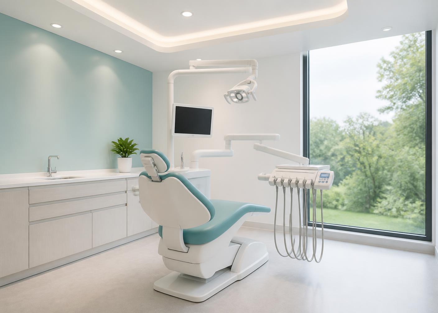 Calm modern dental treatment room
